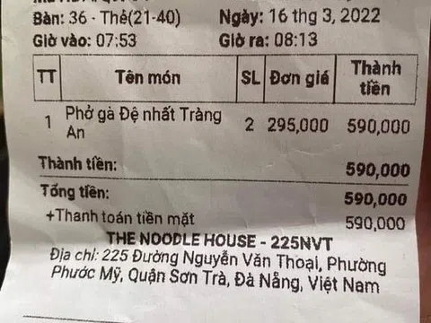 Sự thực về 2 tô phở giá gần 600.000 đồng cạnh biển Mỹ Khê