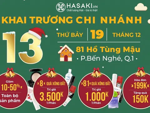 Hasaki khai trương chi nhánh 13: nằm ngay trung tâm Q.1, mở bán hàng ngàn deal 1.000đ